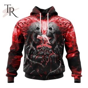 NRL Dolphins Special Skull Art Design Hoodie