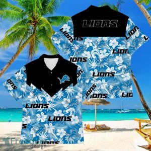Football American Hawaii Shirt Tropical Beach Tree Detroit Lions
