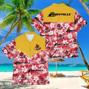 Football American Hawaii Shirt Tropical Beach Tree Louisville Cardinals