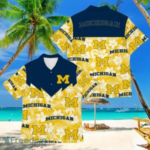 Football American Hawaii Shirt Tropical Beach Tree Michigan Wolverines