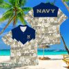Football American Hawaii Shirt Tropical Beach Tree Navy Midshipmen