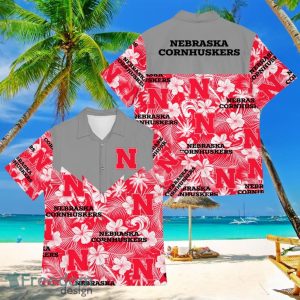 Football American Hawaii Shirt Tropical Beach Tree Nebraska Cornhuskers