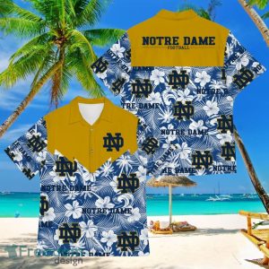 Football American Hawaii Shirt Tropical Beach Tree Notre Dame Fighting Irish