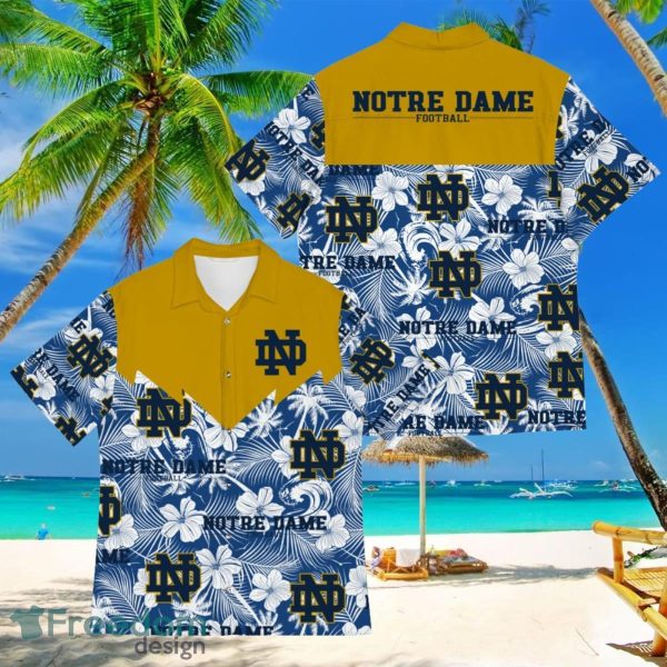 Football American Hawaii Shirt Tropical Beach Tree Notre Dame Fighting Irish
