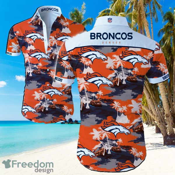Football NFL Denver Broncos Logo Hawaiian Summer Beach Shirt Full Print