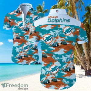 Football NFL Miami Dolphins Logo  Hawaiian Summer Beach Shirt Full Print