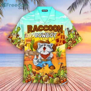 Funny Cowboy Raccoon In Desert Hawaiian Shirt For Men & Women