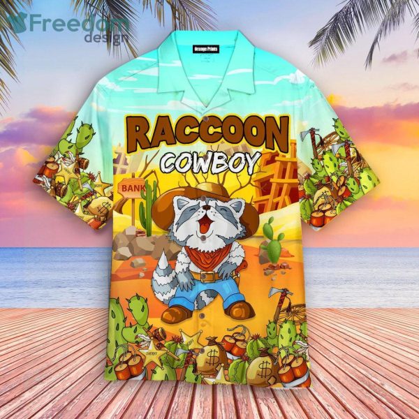 Funny Cowboy Raccoon In Desert Hawaiian Shirt For Men & Women