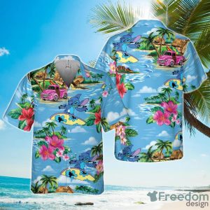Funny Stitch Surfing Beach Floral Hawaiian Shirt