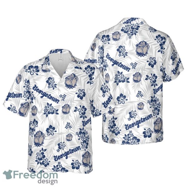 Georgetown University Floral Hawaiian Shirt For Men And Women