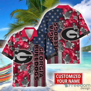Georgia Bulldogs Custom name USA Flag 4th July Independence Day Hawaiian Shirt