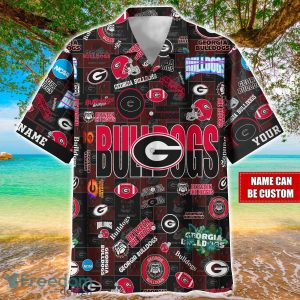 Georgia Bulldogs Logo Hawaiian Shirt For Fans Trending Beach Shirt Custom Name