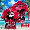 Georgia Bulldogs NCAA Hawaiian Shirt Coconut Tree Waves Beach Hawaii Shirt Custom Name For Fans