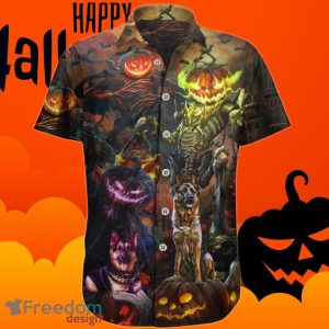 German Shepherd Pumpkin King Halloween Hawaiian Shirt Halloween Apparel