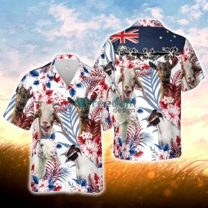 Goat Lovers Australia Flag Hawaiian Flowers Hawaiian Shirt For Men Women