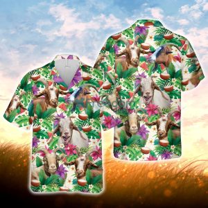 Goat Summer Floral 3D Hawaiian Shirt For Men Women