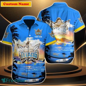 Gold Coast Titans NRL Custom Name Hawaiian Shirt Great Gift For Men Women Fans