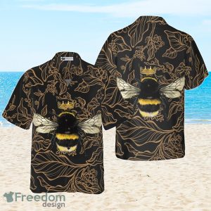Golden Floral Bee Hawaiian Shirt Best Style For Men And Women