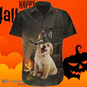 Golden Retriever Halloween Hawaiian Shirt Cute Halloween Gifts For Girlfriend