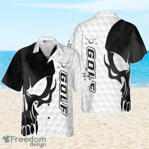 Golf Texture And Black Skull Hawaiian Shirt Impressive Gift For Men And Women