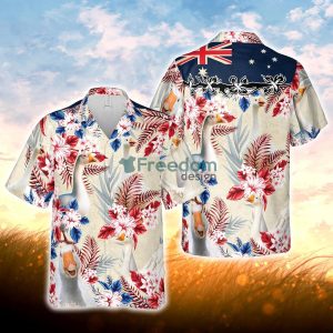 Goose Australian Flag Hawaiian Flowers All Over Printed 3D Hawaiian Shirt For Men Women