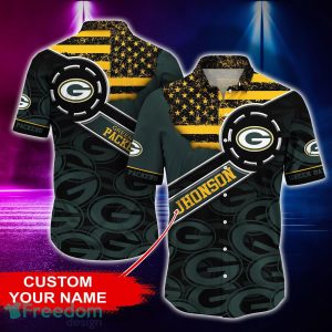Green Bay Packers Personalized Button Shirt NFL Hawaiian Shirt Custom Name