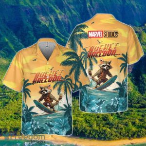 Guardians Of The Galaxy Rocket Raccoon Pattern Print Hawaiian Shirt