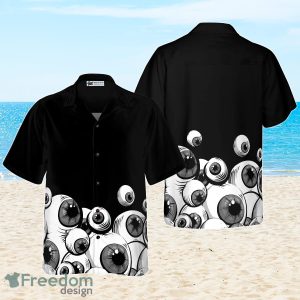 Half Shirt Scary Eyes Goth Hawaiian Shirt Special Gift For Men And Women