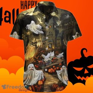 Halloween Hawaiian Shirt Mens Halloween Themed Button Up Shirt