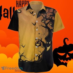 Halloween Hawaiian Shirt Orange Halloween Pumpkin  Shirt Mens Adult Gift Ideas
