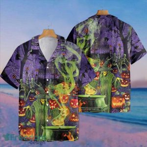 Halloween Hawaiian Shirt Witch Skeleton Pumpkin Halloween Themed Clothing