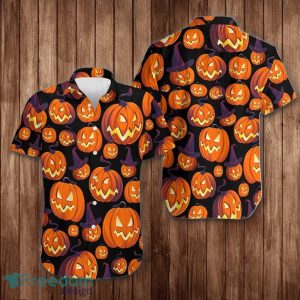 Halloween Pumpkin Hawaiian Shirt Button Down Shirts Gifts For Halloween