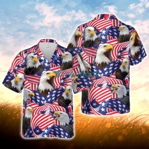 Happy Independence Day Eagles United States Flag All 3D Printed Hawaiian Shirt For Men Women
