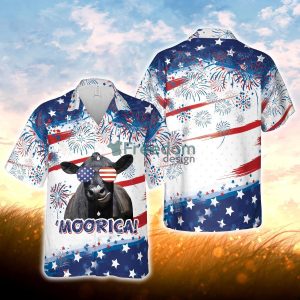 Happy Independence day Black Angus All Over Printed 3D Hawaiian Shirt For Men Women