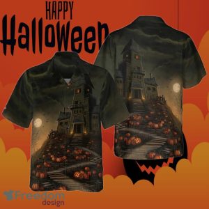Haunted House On The Hill Hawaiian Shirt Mens Halloween Button Up Shirts Gifts For Brother