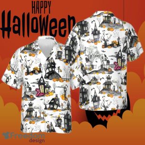 Haunted Houses Halloween Hawaiian Shirt Halloween Graphic Tee Gifts