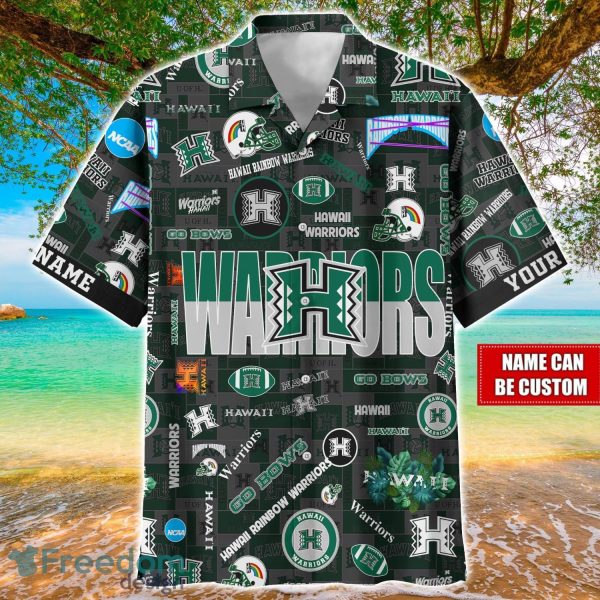Hawaii Rainbow Warriors Logo Hawaiian Shirt For Fans Trending Beach Shirt Custom Name