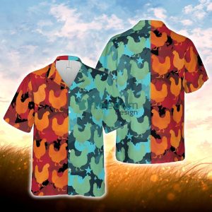 Hen Camo Hot And Cold All Over Printed 3D Hawaiian Shirt For Men Women