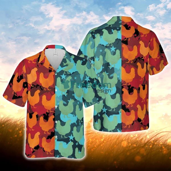 Hen Camo Hot And Cold All Over Printed 3D Hawaiian Shirt For Men Women
