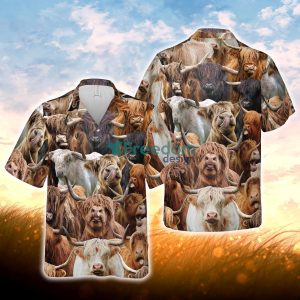 Herd Of Highlands All Over Printed 3D Hawaiian Shirt For Men Women