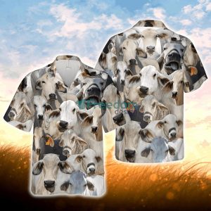Herd of Brahman Cattles All Over Printed 3D Hawaiian Shirt For Men Women
