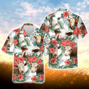 Hereford Hawaiian Flowers Hawaiian Shirt For Men Women