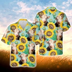 Hereford Sunflowers Floral Farm 3D Hawaiian Shirt For Men Women