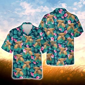Highland Blue Floral Summer 3D Hawaiian Shirt For Men Women