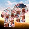 Highland Cattle Australia Flag Hawaiian Flowers Hawaiian Shirt For Men Women