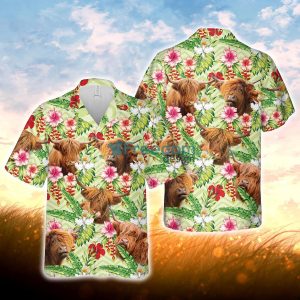Highland Hibicus Floral 3D Hawaiian Shirt For Men Women