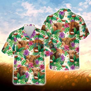 Highland Summer Floral 3D Hawaiian Shirt For Men Women