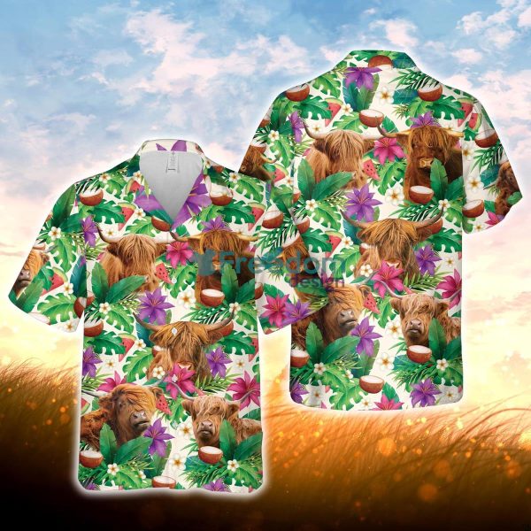 Highland Summer Floral 3D Hawaiian Shirt For Men Women