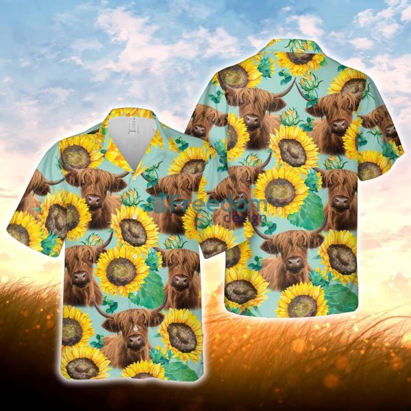 Highland Sunflowers Floral Farm 3D Hawaiian Shirt For Men Women