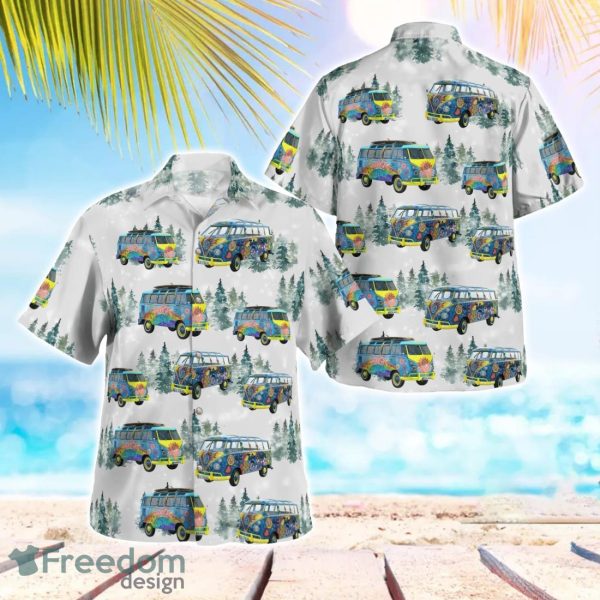 Hippie Volkswagen Samba Christmas Aloha Hawaiian Shirt